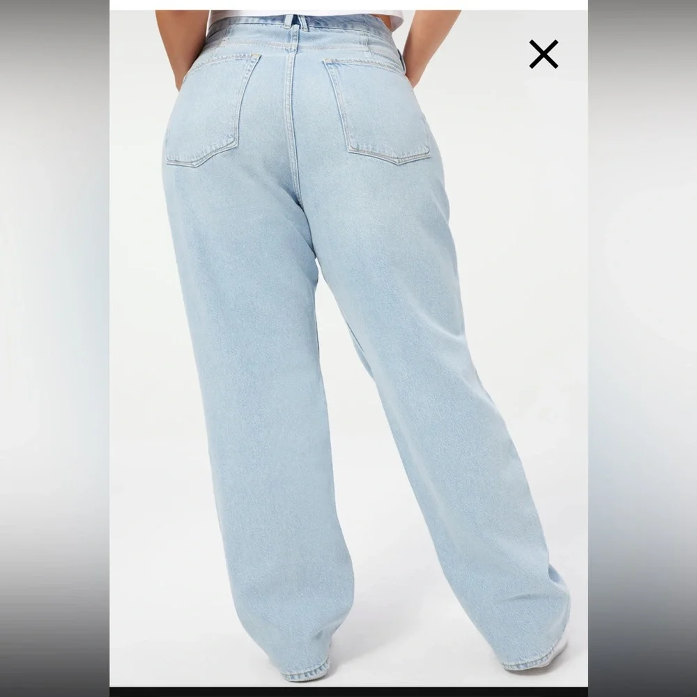 NWT Good American Good 90’s Jeans Blue542 Size 18, Inseam 32 - Picture 2 of 3